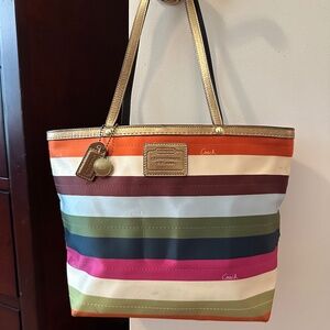 Coach Legacy Stripe 65th Anniversary 11126 Shoulder Bag Tote Rare Y2K